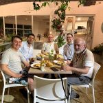 Photo of dinner with prof Pavlidis and Norato and colombian university professors