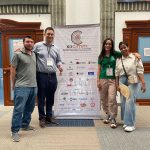 photo with students from Colombia at International congress of mechanical engineers with Dr. Pavlidis